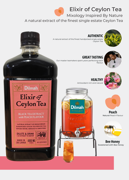 Dilmah Natural Ceylon Tea Extract Peach 1 Ltr 6 Bottles