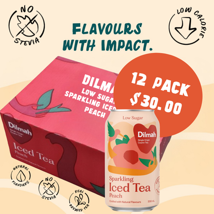 Dilmah Low Sugar Sparkling Natural Peach
