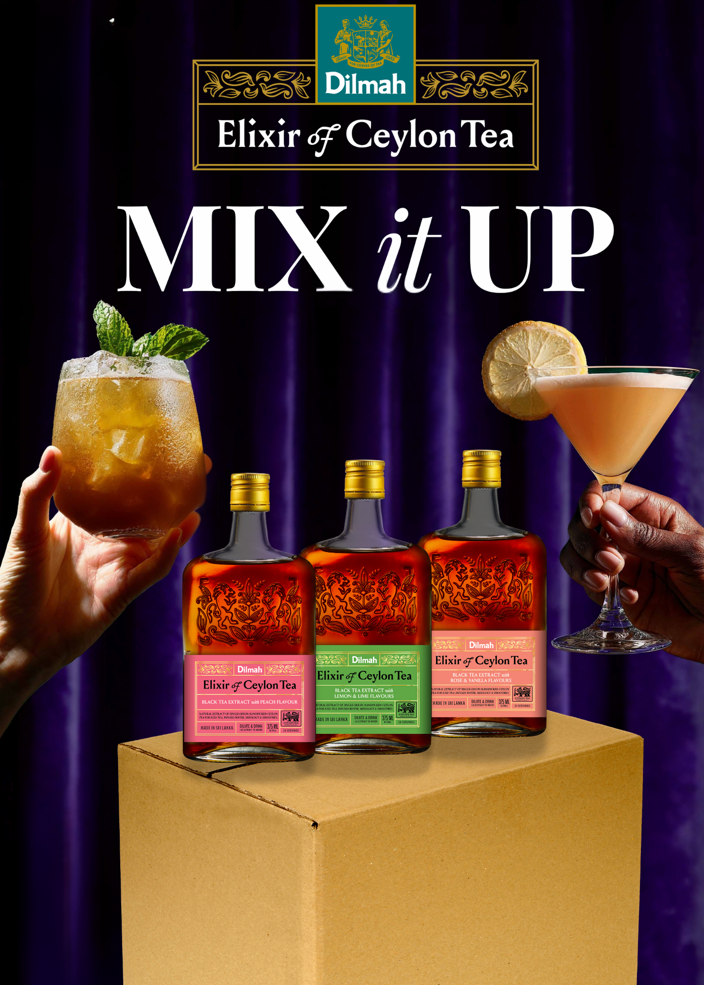 Dilmah Natural Extract of Ceylon Tea - Lemon & Lime 375ml 6 Bottles