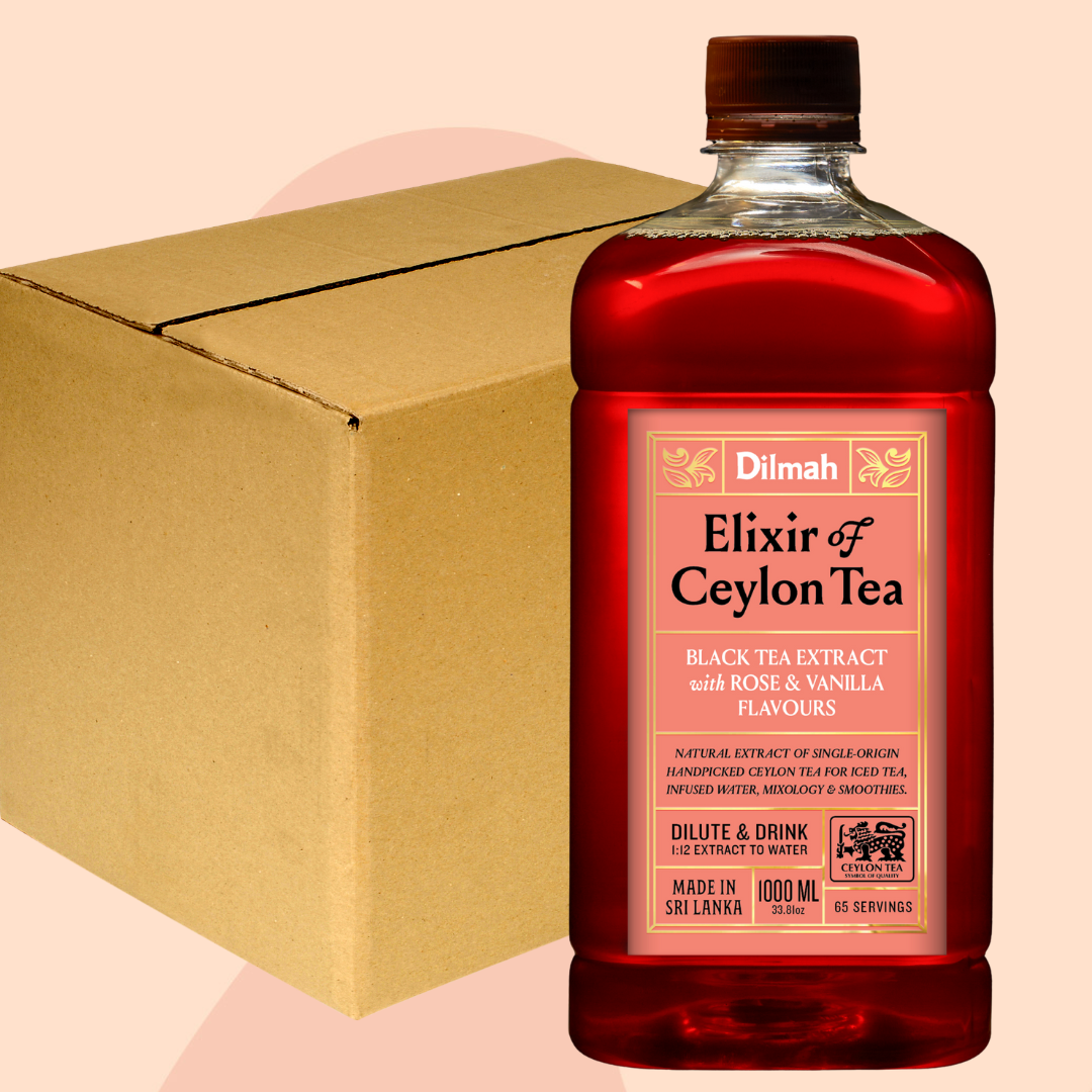 Dilmah Natural Ceylon Tea Extract Rose & Vanilla 1 Ltr  6 Bottles