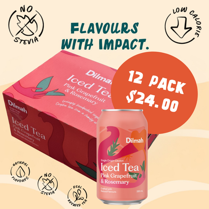 Dilmah Natural Iced Tea Pink Grapefruit & Rosemary 24 Pack