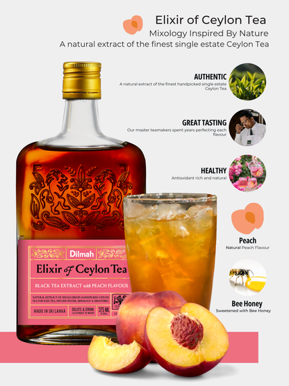 Dilmah Natural Ceylon Tea Extract Peach 1 Ltr 6 Bottles
