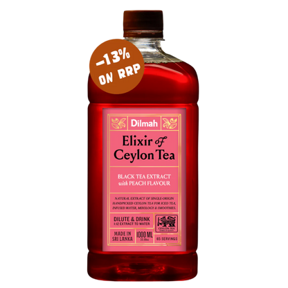 Dilmah Natural Ceylon Tea Extract Peach 1 Ltr 6 Bottles