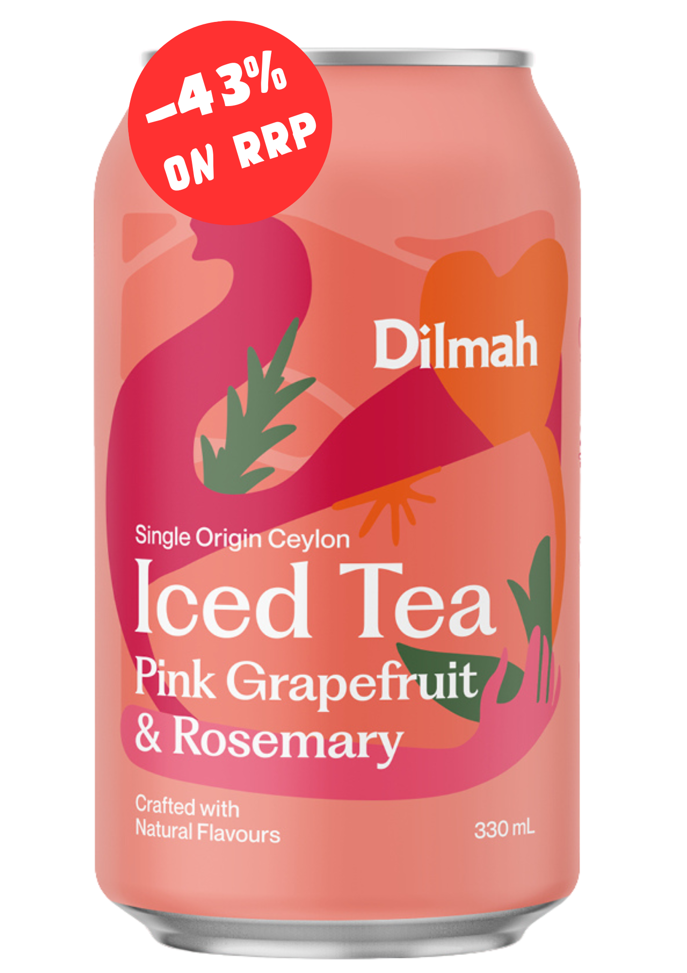 Dilmah Natural Iced Tea Pink Grapefruit & Rosemary 24 Pack